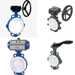 Fully Lined Fluorine butterfly Valve Turbine Wafer butterfly Valve Manual Tetrafluoro High Temperature Resistant butterfly Valve