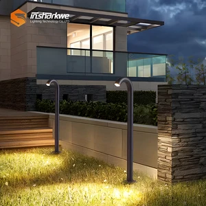 New Design IP54 Outdoor Garden LED High Pole Lamp 10W Waterproof Aluminum Curved LED Lawn Light Park Lighting