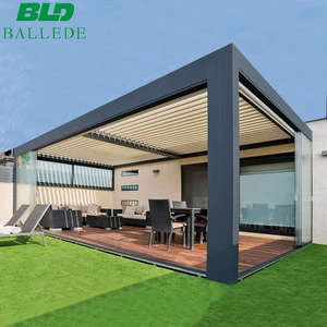 Popular Design Aluminum Sun Shading Waterproof Motorized Gazebo Outdoor Louver Roof Pergola