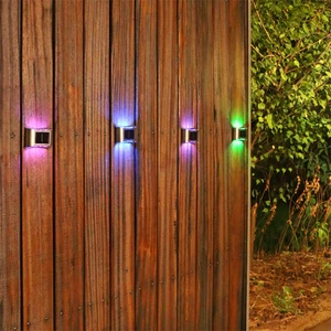 Modern Led Stainless Steel Wall Light Waterproof Outdoor Up/Down Lamp Exterior Solar Powered Wall Lamp