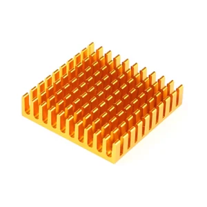Smart Electronics High-performance 45*45*10MM Thick Yellow Aluminum Heatsink with Gold-plated Grooves and SMD Attachment