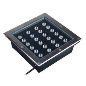 Verified Manufacturer Waterproof 24W Square Recessed Inground Light IP67 Garden Landscape Concrete Led Buried Ground Lights
