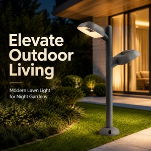 Architectural Hollow Ring LED Courtyard Light 3000K Warm White PC Diffuser Anti-Rust Landscape Pole Lamp for Public Plaza Parks