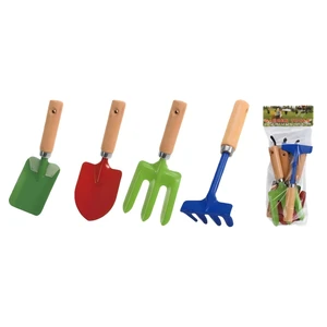 4PCS Industrial Grade Steel & Wood Garden Tool Set with Colorful Handles Durable Outdoor Gardening Tools