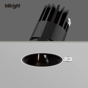Recessed Ceiling Round Aluminum Led Down Light Deep Anti Glare 8W 18W 25W Trimless Adjustable Commercial Downlight