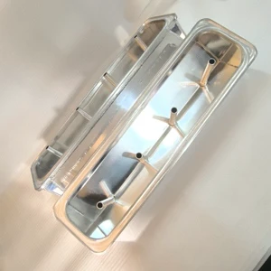 VALVE COVER, ALUM FABRICATED, CHEVY, Small Block, Center Bolt Pattern Cyl Heads, Fabricated Billet Rail