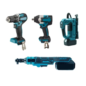 Power Tools Set MKT 18V Brushless 4 in 1 Combo Kit Impact Wrench Drill Ratchet Wrench Portable Maintenance Tools