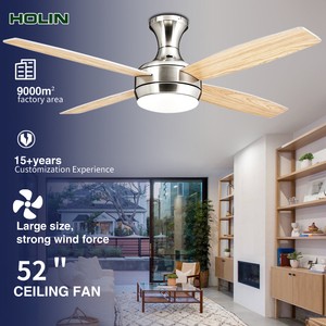 Wholesale 52 Inch Nickel 4 Blades Home Decorative Led Ceiling Fan With Light Remote Ontrol