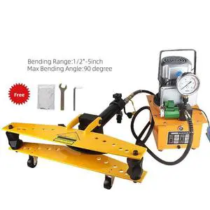Electric Hydraulic 90 Degree Exhaust Pipe Bender Small Welding Tools Bending 1/4 5/16 1 Inch Steel Tube Pipe Bending Machine