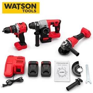 Factory Wholesale Cordless Combo Tool Set With Drill Hammer Drill Angle Grinder And Battery Kit