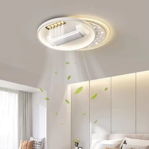 Simple Closed Fan Light Remote Control Silent Intelligent Control Ceiling Fan Light LED Dimmable Modern Ceiling Fan