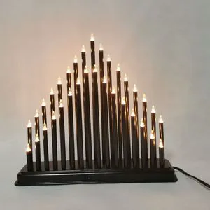 Hot Sale 230V 33 Led Warmwhite Light Black Pipe Led Candle Bridge Light for Festival Decorations