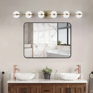 6-Light Wall Mounted Decorative Lighting Fixture,Suitable for Bathroom Vanity Mirror Golden Minimalist LED Bathroom Vanity Light