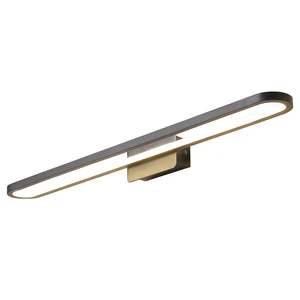 Modern LED Bathroom Vanity Lighting Fixtures Long Shade Stainless Steel Bath Mirror Lamps Wall Lights Makeup Mirror Front Light