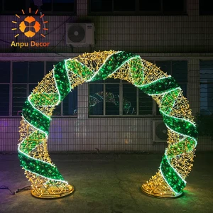 Popular Holiday 2022 New 3d Large Arch Motif Outdoor Decoration Street Walk Through Tunnel Lights