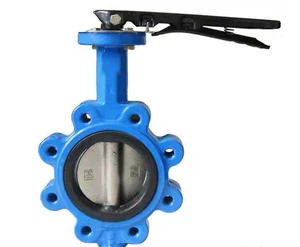 DN50~150 QT450 SS304 316 WCB Bidirectional Sealing CE Certified Manual Handle Type Clamp Wafer Butterfly Valve PTFE EPDM Soft