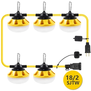 New Integrated Design US Plug 50 Foot 50W 5500lm Ip65 Waterproof Industrial Led String Lights ETL Listed Work Light