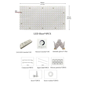 Full Kit Flexible LED Panel Sheet 4PCS LED Controller Remote Multi-Color Temperature SMD2835 High Brightness Dimmable Light