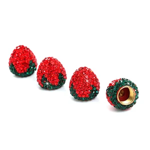 New Strawberry Diamond-encrusted Valve Caps for Automobiles with High Quality