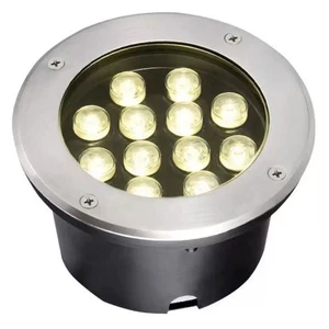 Ip65 3w 6W 9W 12w 18w 24w 100mm Floor Ip65 Recessed Deck Inground Landscape Ground Buried Lamp Led Inground Light