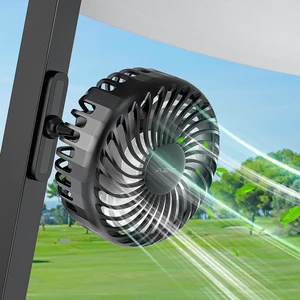 A2C Golf Cart Fan Rechargeable USB Magnetic Base Battery Operated Portable Foldable 3-Speed Brushless Motor Strong Airflow