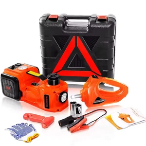 5 in 1 5T 12V Electric Hydraulic Car Jack with Impact Wrench Tire Inflator LED Light for SUV