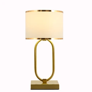 Modern LED Table Lamp with Metal Base and Fabric Shade Warm White (3500K) Dimmable High CRI 95 for Living Room Use