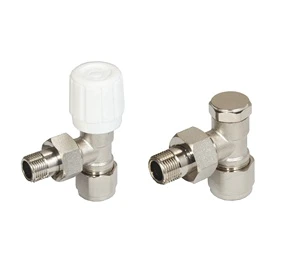 Modern Flexible Easy-installation Manual PEX Brass Radiator Valve Kit With Nickel Plated Surface For Apartment Use