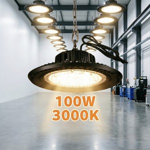 UFO Light 3CCT 3000-4000-5000K/ 4000-5000-6500K Color Adjustable 160LM/W 100/150/200 Watts Tunnable LED Highbay Lighting