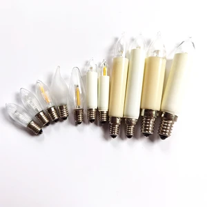 T10 T15 T20 Candle Bulb Light, E10 C6 C16 12V 24V Christmas Decorations Outdoor LED Filament Lamp Christmas Bridge Light