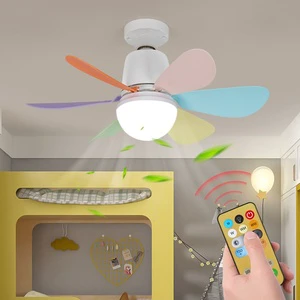 Modern Simple LED Ceiling Fan Lamp E27 Screw Quiet New Cross-Border Fan Lamp for Bedroom Dining Room Living Room Remote Control