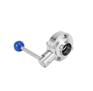 SS316L Sanitary Manual Clamp Butterfly Valve with EPDM PTFE Seal 1.0-1.6MPa for Water Food Industry 3-Year Warranty
