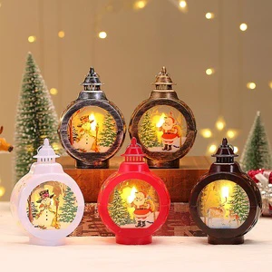 Christmas Ornaments Candle Light Painted Small Wind Light LED Electronic Small Night Light