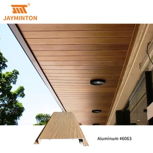 Customized Residential Powder Coating Woodgrain External Wall Cladding Architectural Aluminum Soffit Ceiling Panel