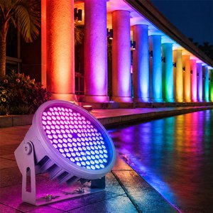 300W RGBW Round LED Architectural Spotlight IP66 Wall Wash for Bridges, Buildings & Urban Spaces