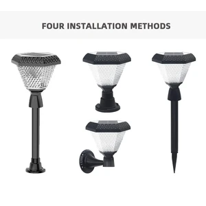 Ip65 Waterproof Outdoor Lawn Bollard Light Rainproof 3 Watt Solar Powered Courtyard Ground Lamp