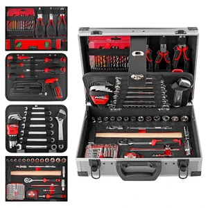 105Pcs CR-V Steel Hand Tool Set Aluminum Alloy Case Professional Automotive Mechanic Repair Kit Wrench Socket Pliers Screwdriver