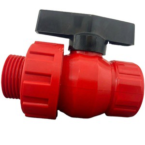20 DN Red UPVC Single Union Ball Valve with Quick Connector OEM ISO9001 Certified