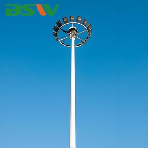 BSW Factory Direct 20m 25m 30m LED High Mast Lighting Column IP65 Waterproof For Public Square Industrial Area Parking Lot