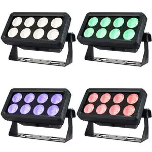 DMX512 8*50W IP65 RGBW 4IN1 Waterproof DJ Wedding Stage City Color WallWasher Outdoor Flood LED Wash Light