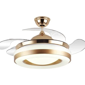 2005C 36 42 Inch Modern Ceiling Fan Light With LED Light and Remote Control Dc Motor Gold 36W Living Room Bedroom Ceiling Lamp