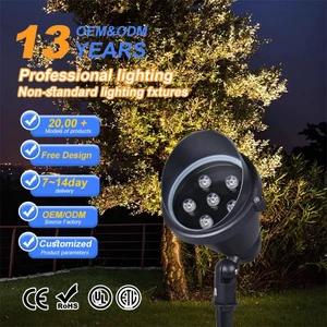 6W DC LED Garden Spike Light IP65 Waterproof Aluminum Landscape Ground Spot Uplight with Remote Control