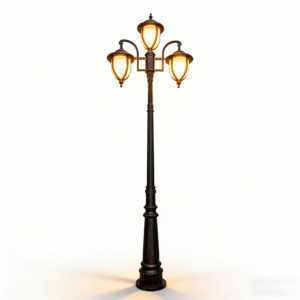 Outdoor European Antique Courtyard LED Street Lamp IP65 Waterproof Die Cast Aluminum Column Lamp