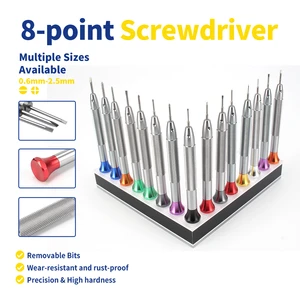 Precision Slotted Phillips Screwdriver Colorful Metal Mini Bits OEM Anti-Slip Texture Octagonal Head Watch Toy Phone Laptop