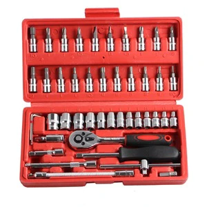 Auto Repair Tool Set 46 Sets Manual Hardware Tool Set Machine Repair Socket Wrench Auto protection Tool