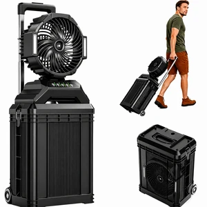 30000mAh Battery Rolling Suitcase Misting Fan 15L Portable Wheeled Industrial Cooling Fan For Business