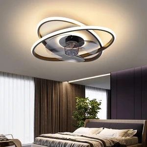 Modern Bedroom Decor Gray Led Ceiling Fan Light Lamp Dining Room Ceiling Fans with Lights Remote Control Lamps for Living Room