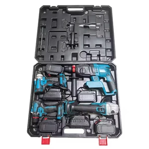 Factory Made High Quality 4- Piece Power Tools Set Combo Cordless Impact Wrench Angle Grinder Hammer Drill Set Electric Tool Kit