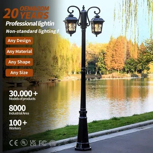 European Retro Style High Pole LED Courtyard Light IP65 Aluminum Waterproof Villa Community Garden Light Electric