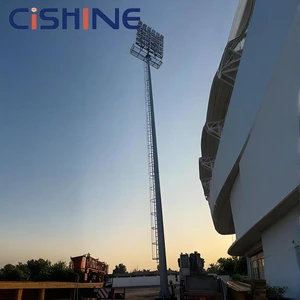 18m 20m 30m 40m 45 Meters Led Flood High Mast Lighting Tower Steel High Mast Pole Lights Specification Price with Climb Ladder